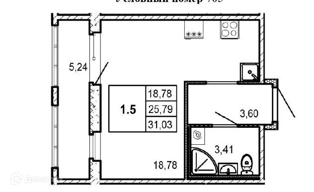 квартира р-н Всеволожский г Мурино Шоссе в Лаврики, 53 к 2 фото 2