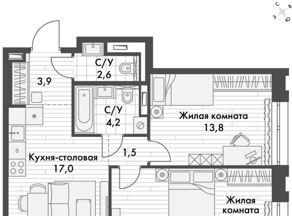 квартира г Владивосток р-н Ленинский ул Крылова 10 фото 1