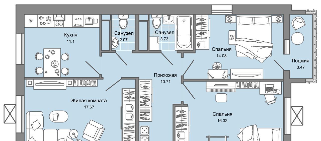 квартира г Ульяновск р-н Заволжский ЖК Юлла 2 этап фото 1