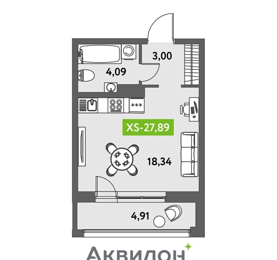 квартира г Санкт-Петербург ш Пулковское 30 ЖК «‎Аквилон Leaves (Аквилон Ливз)» Звёздная, лит. Ж фото 2