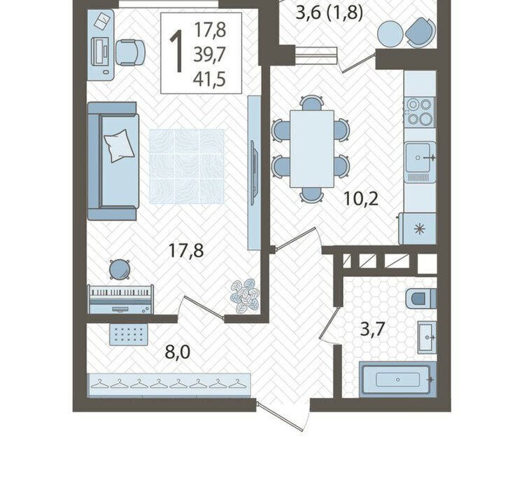 квартира г Краснодар р-н Карасунский ул им. Валерия Гассия 4/7к 2 фото 9