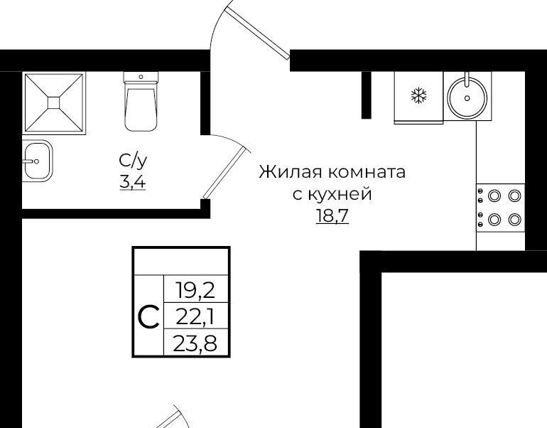 квартира г Краснодар р-н Прикубанский ЖК «Европа-Сити» 7 Европа Клубный Квартал 6 жилой комплекс фото 1