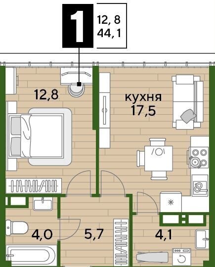 квартира г Краснодар р-н Прикубанский ул им. Марины Цветаевой 1 фото 2