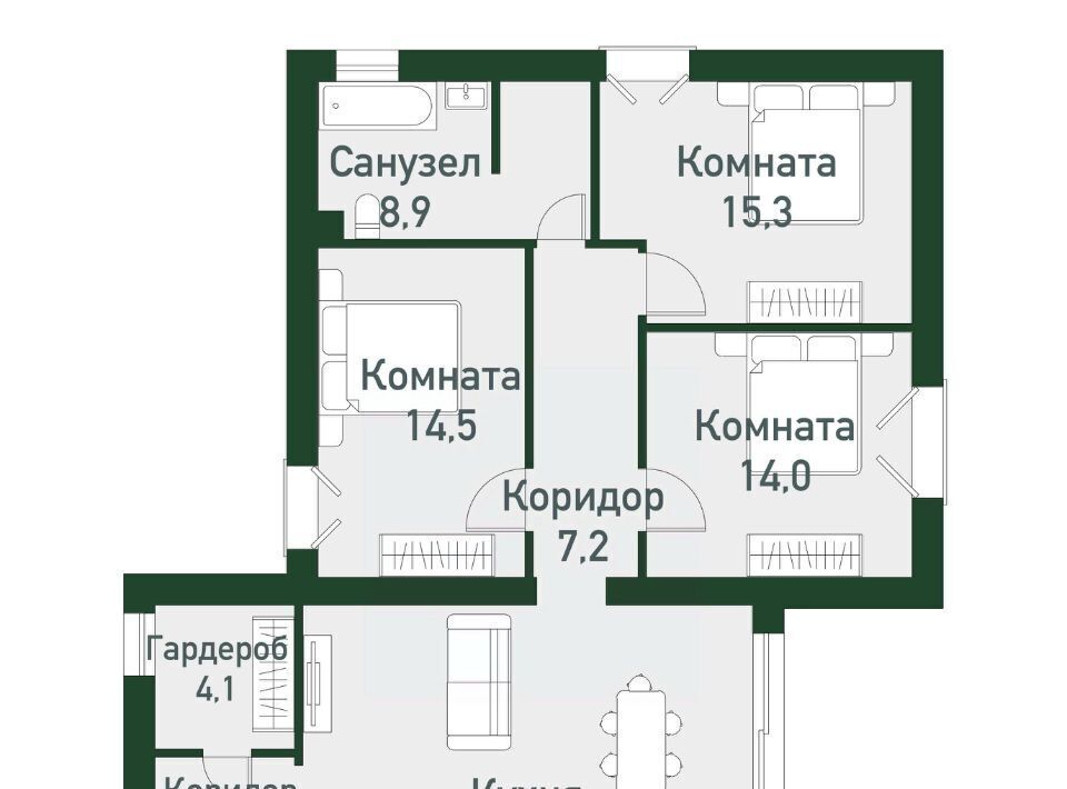 квартира п Западный р-н мкр Привилегия ул Спортивная 22 Кременкульское с/пос фото 1