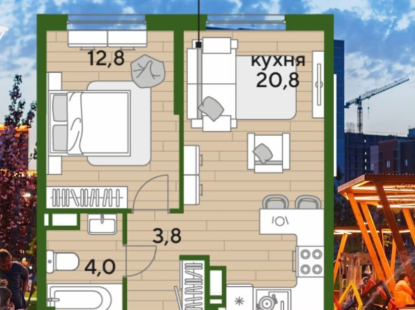 квартира г Краснодар р-н Прикубанский ул им. Марины Цветаевой 1 фото 4