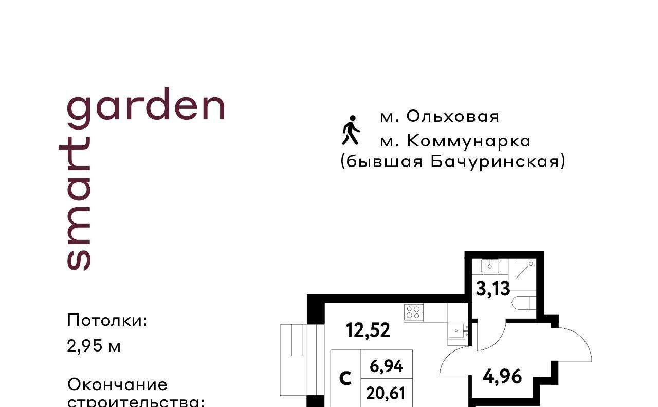 квартира г Москва п Сосенское п Газопровод метро Коммунарка Смарт Гарден жилой комплекс, 2 фото 1