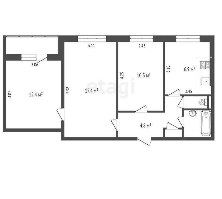 квартира г Набережные Челны р-н Автозаводский б-р Шишкинский 4 фото 5