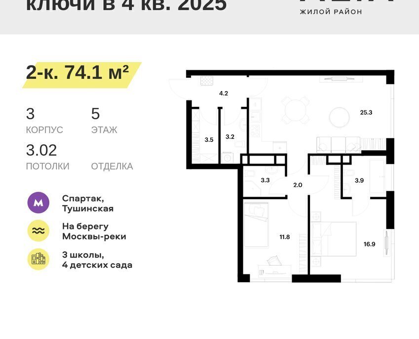 квартира г Москва метро Спартак ЖК Алиа муниципальный округ Покровское-Стрешнево фото 1