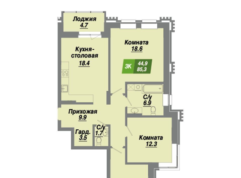 квартира г Новосибирск Заельцовская Калининский квартал жилой комплекс фото 1
