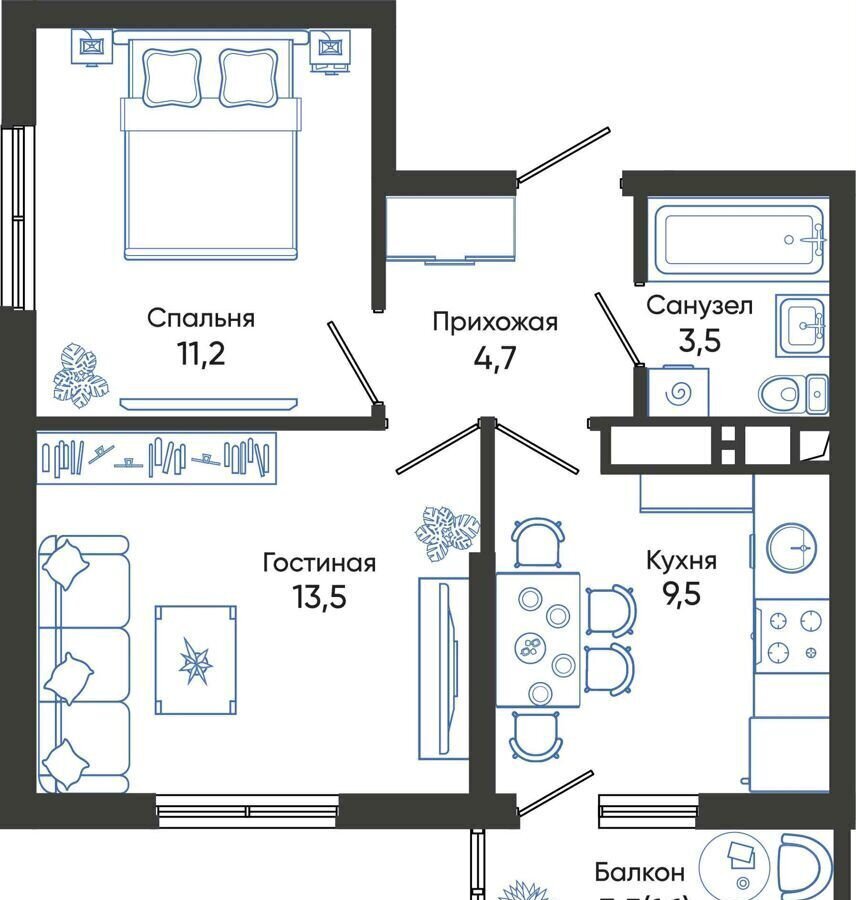 квартира г Новороссийск р-н Центральный ул Куникова 1 блок-секции 1-5 фото 1