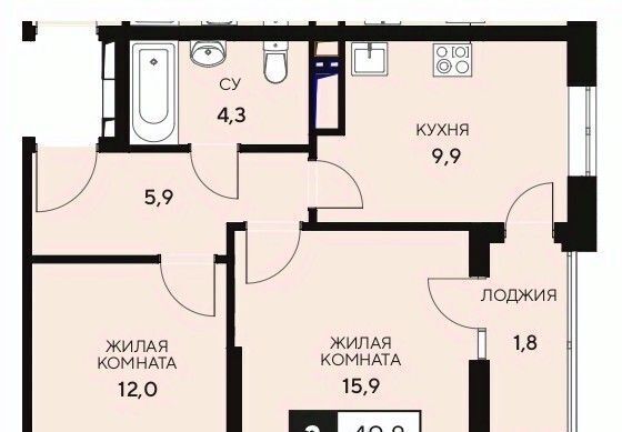 квартира р-н Анапский г Анапа ш Анапское 18 ЖК 18/3 фото 1