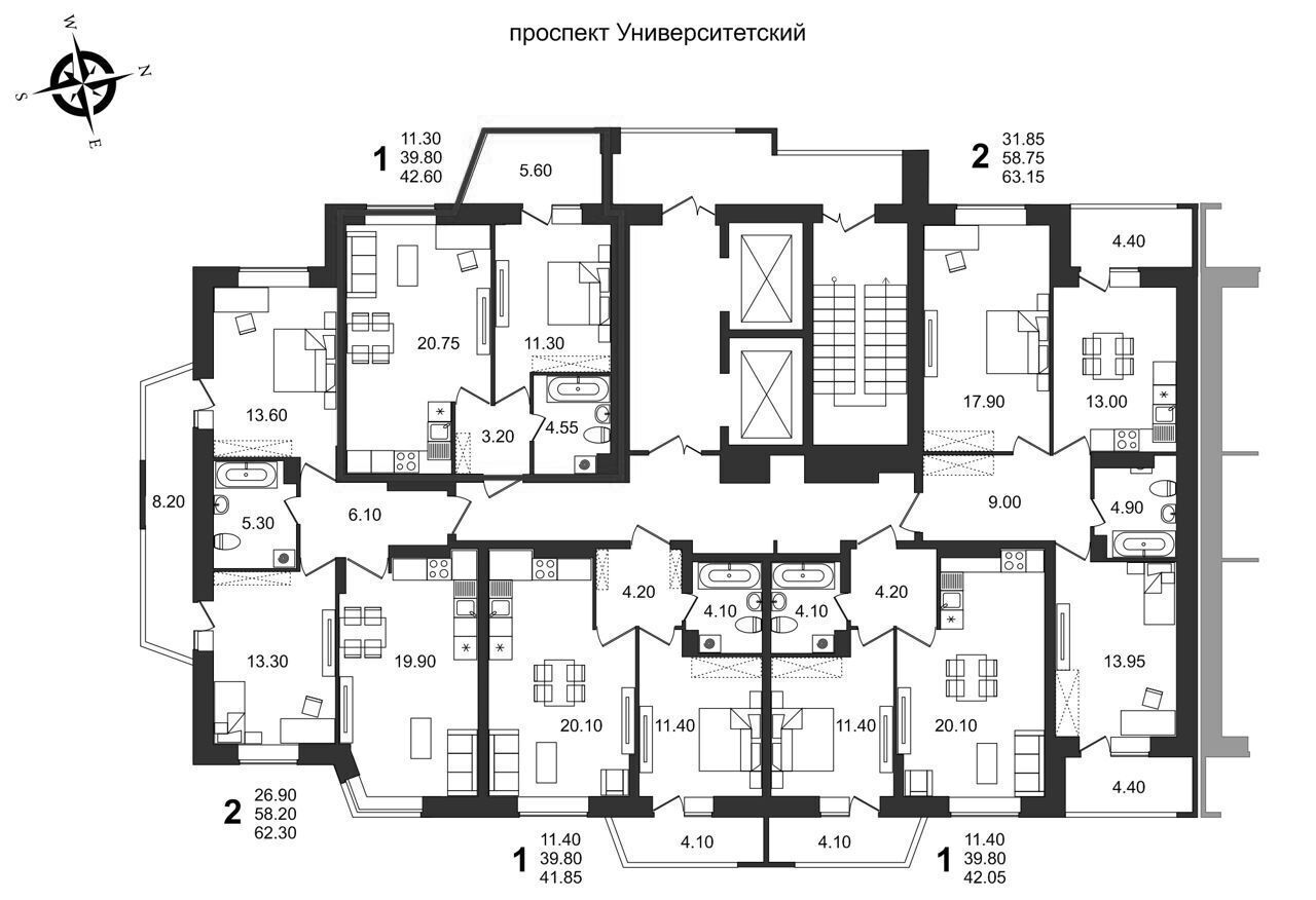 квартира г Волгоград р-н Советский пр-кт Университетский 53 фото 3