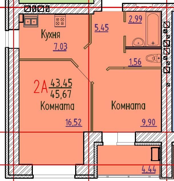 квартира г Набережные Челны р-н Комсомольский ЖК Яркий городской округ Набережные Челны, 14-й комплекс, 01в / улица Низаметдинова, 7Б фото 8