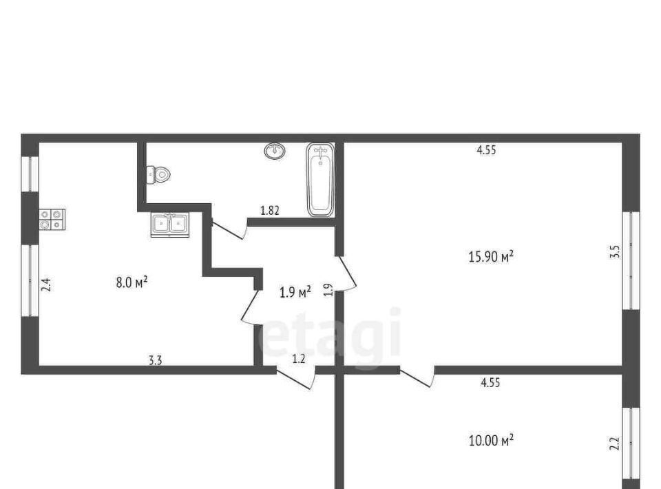 квартира г Сыктывкар м Дырнос мест., 43А фото 2