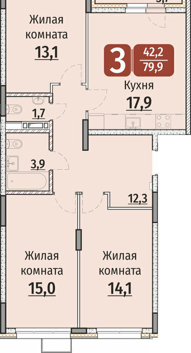 квартира г Чебоксары р-н Калининский ЖК «Олимп» фото 1