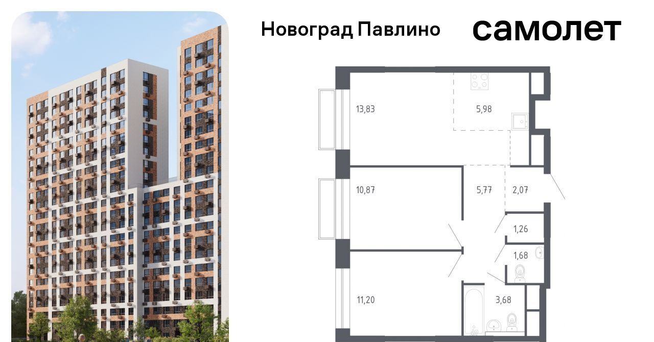 квартира г Балашиха мкр Новое Павлино ЖК Новоград Павлино к 6, г Щербинка, квартал, Некрасовка фото 1