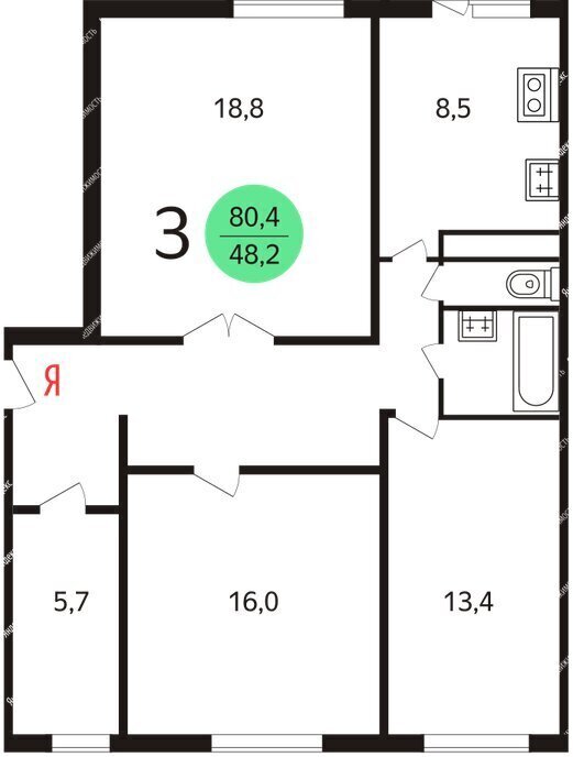 квартира г Москва метро Марьино б-р Новочеркасский 49 фото 17