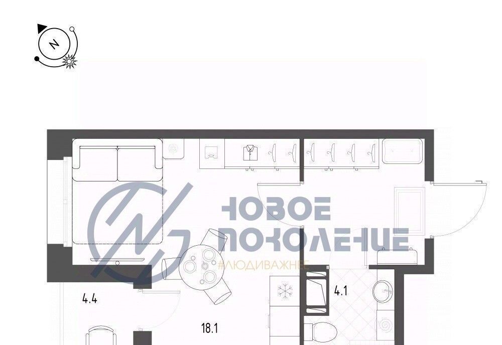 квартира г Омск р-н Кировский микрорайон Зелёная Река 9 фото 2