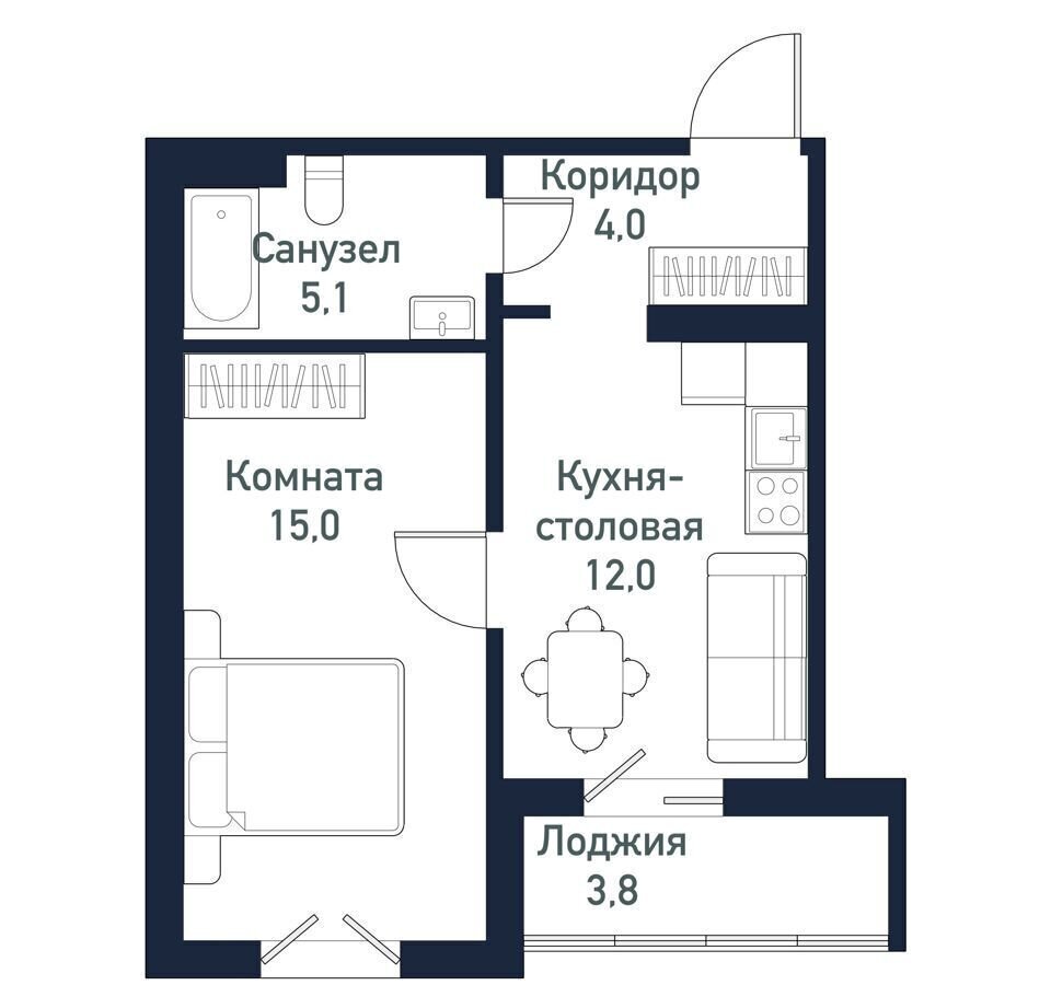 квартира г Челябинск Западный ЖК «Притяжение» 2 ул. им. ефрейтора Потехина фото 1