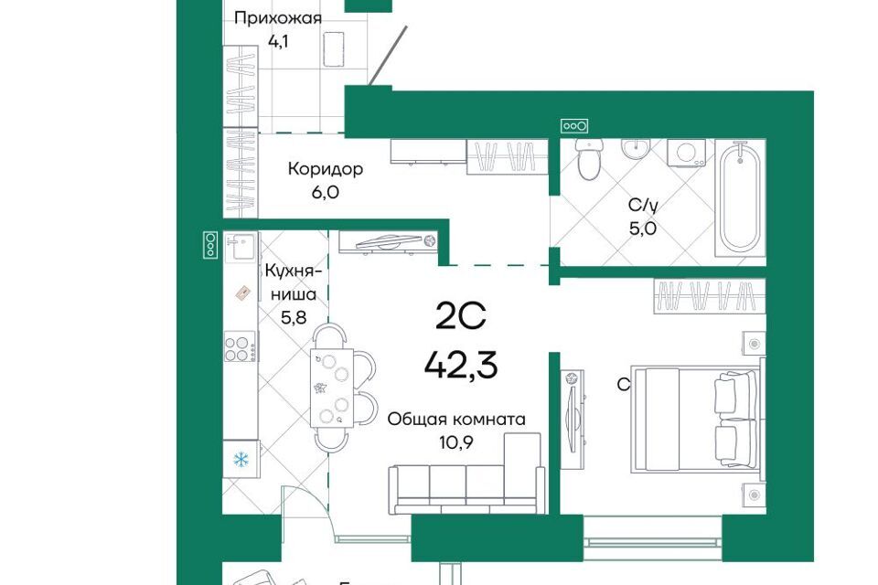 квартира г Барнаул ул Просторная 390/1 городской округ Барнаул фото 2