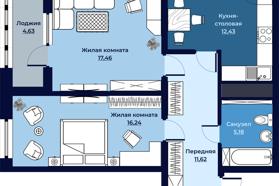 квартира г Петропавловск-Камчатский ул Топоркова 1 Петропавловск-Камчатский городской округ фото 2