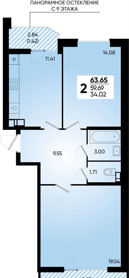 квартира г Краснодар р-н Прикубанский ул им. Героя Яцкова И.В. 37 фото 1