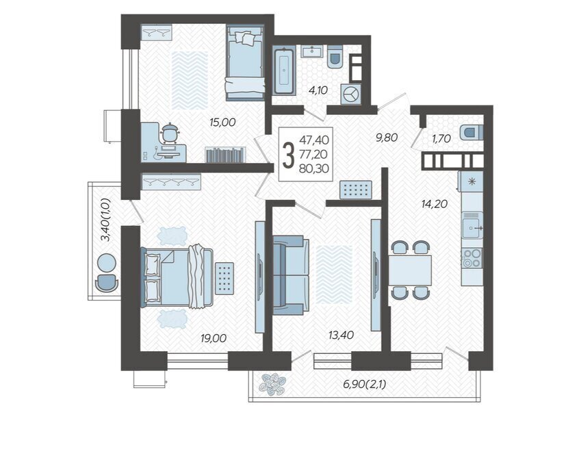 квартира г Краснодар микрорайон 9-й километр ул Ярославская 115к/2 фото 23