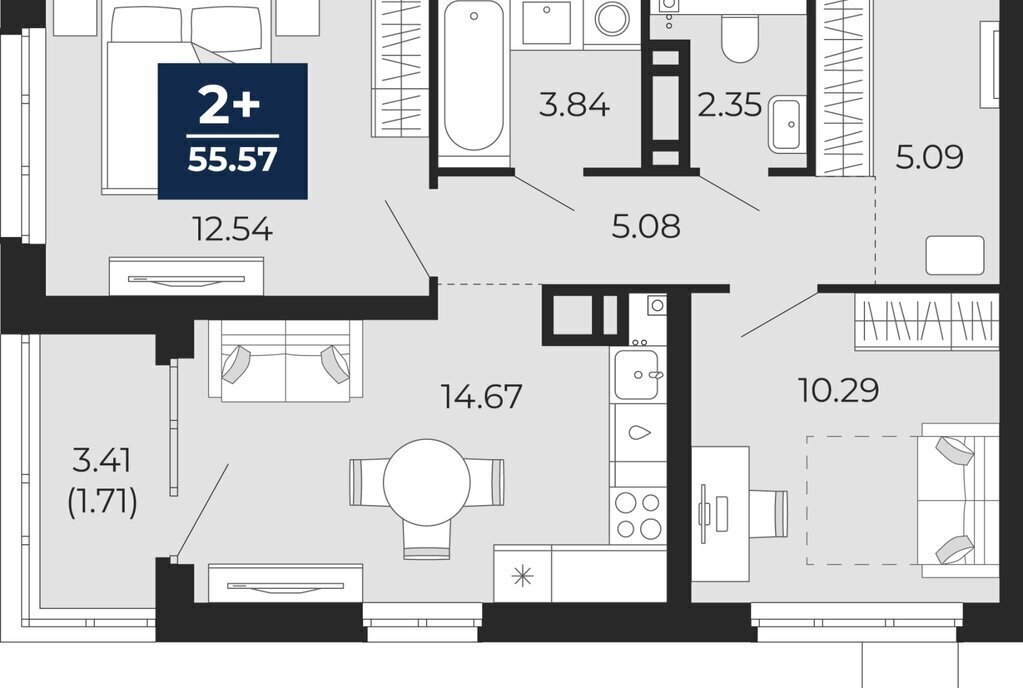 квартира г Тюмень ул Фармана Салманова 24 фото 1