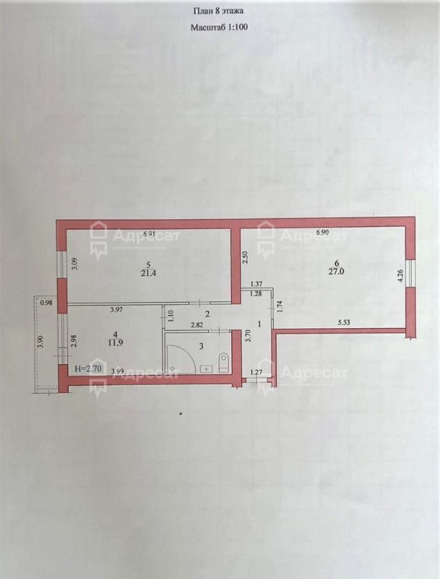 квартира г Волгоград р-н Советский ул Электролесовская 86 фото 5