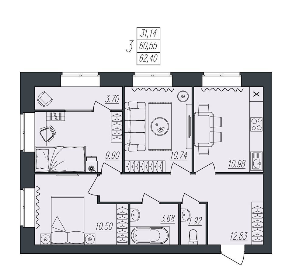 квартира г Волгоград р-н Тракторозаводский ул им. Атласова 12 фото 1