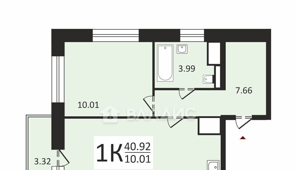 квартира г Санкт-Петербург метро Ломоносовская пр-кт Железнодорожный 14к/1 ЖК «Стрижи в Невском» округ Ивановский фото 2