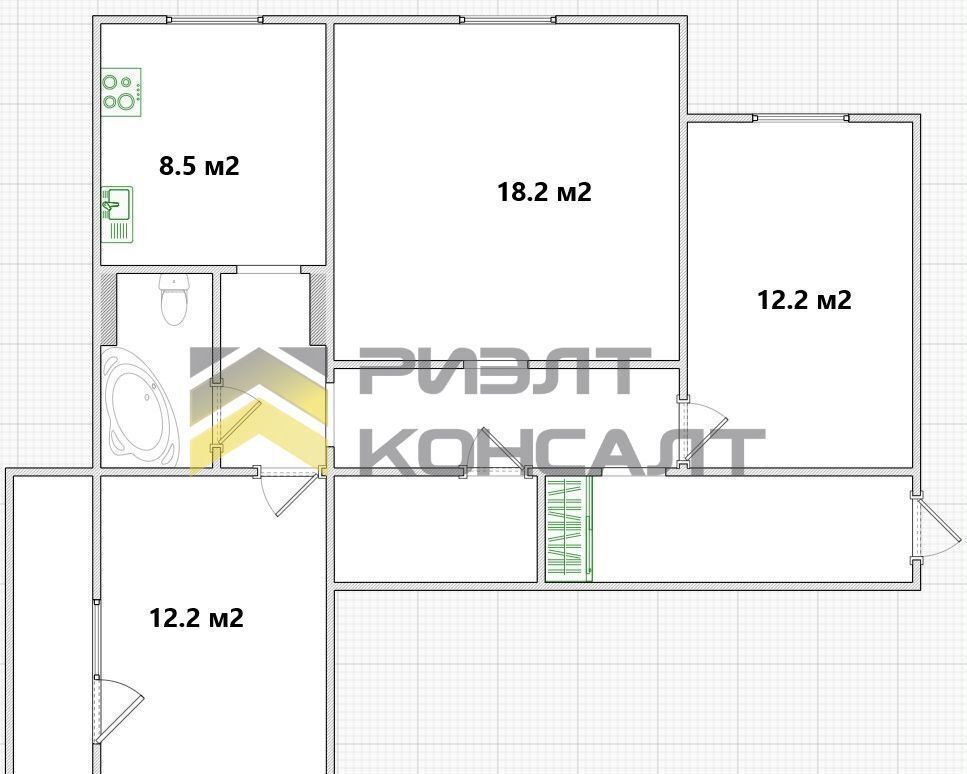 квартира г Омск р-н Кировский ул Дианова 16к/1 фото 40