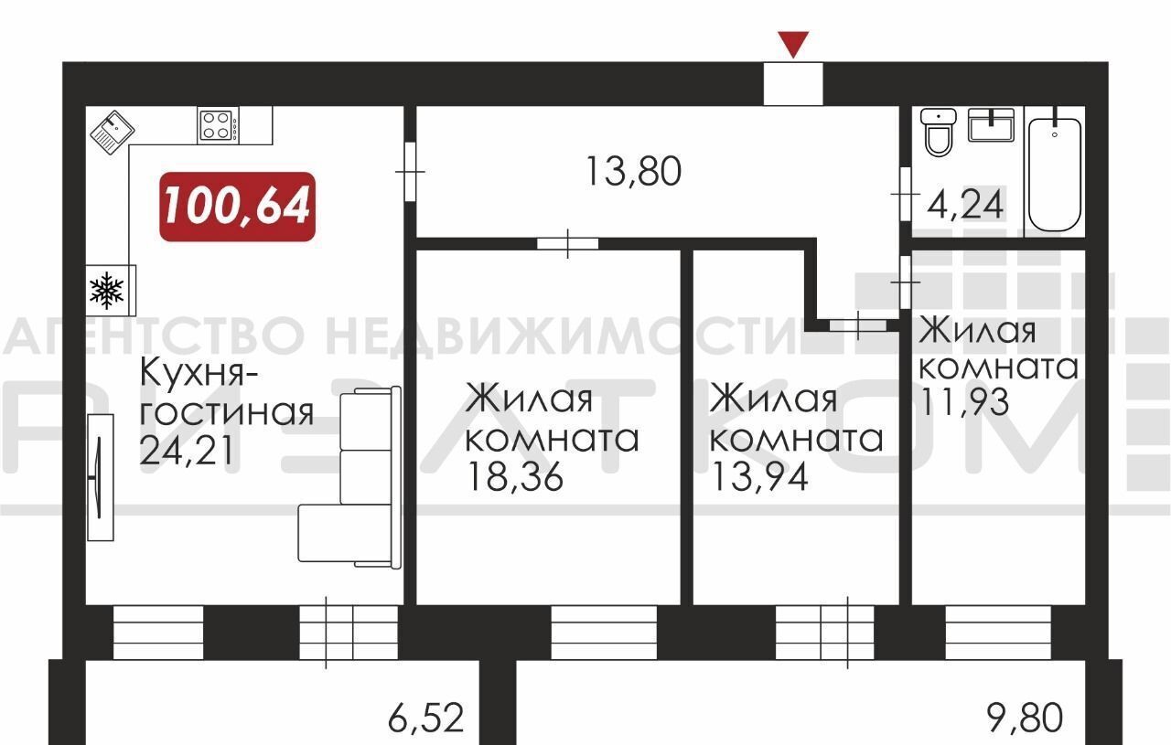 квартира г Благовещенск ул Заводская 4/6 ЖК «Лазурный берег» фото 2