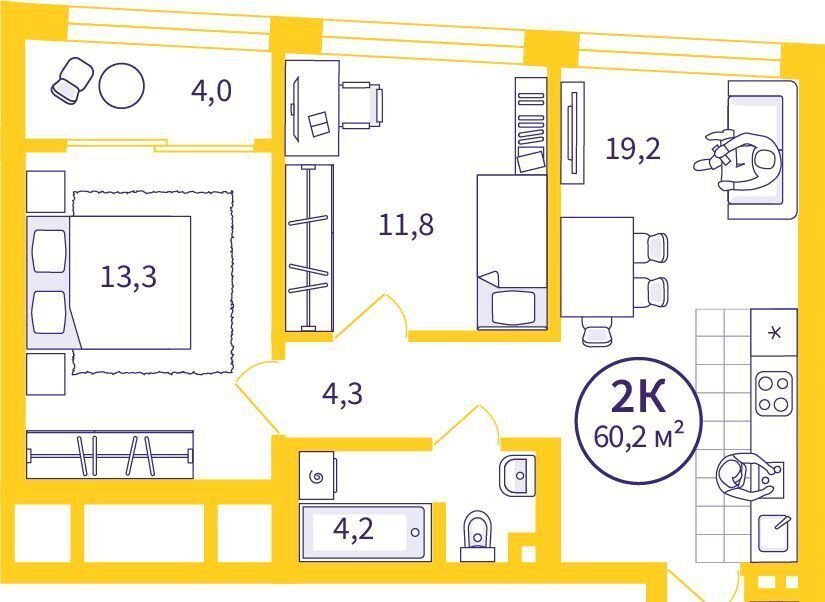 квартира г Екатеринбург р-н Верх-Исетский Геологическая ул Репина 111 ЖК Астон Отрадный фото 1