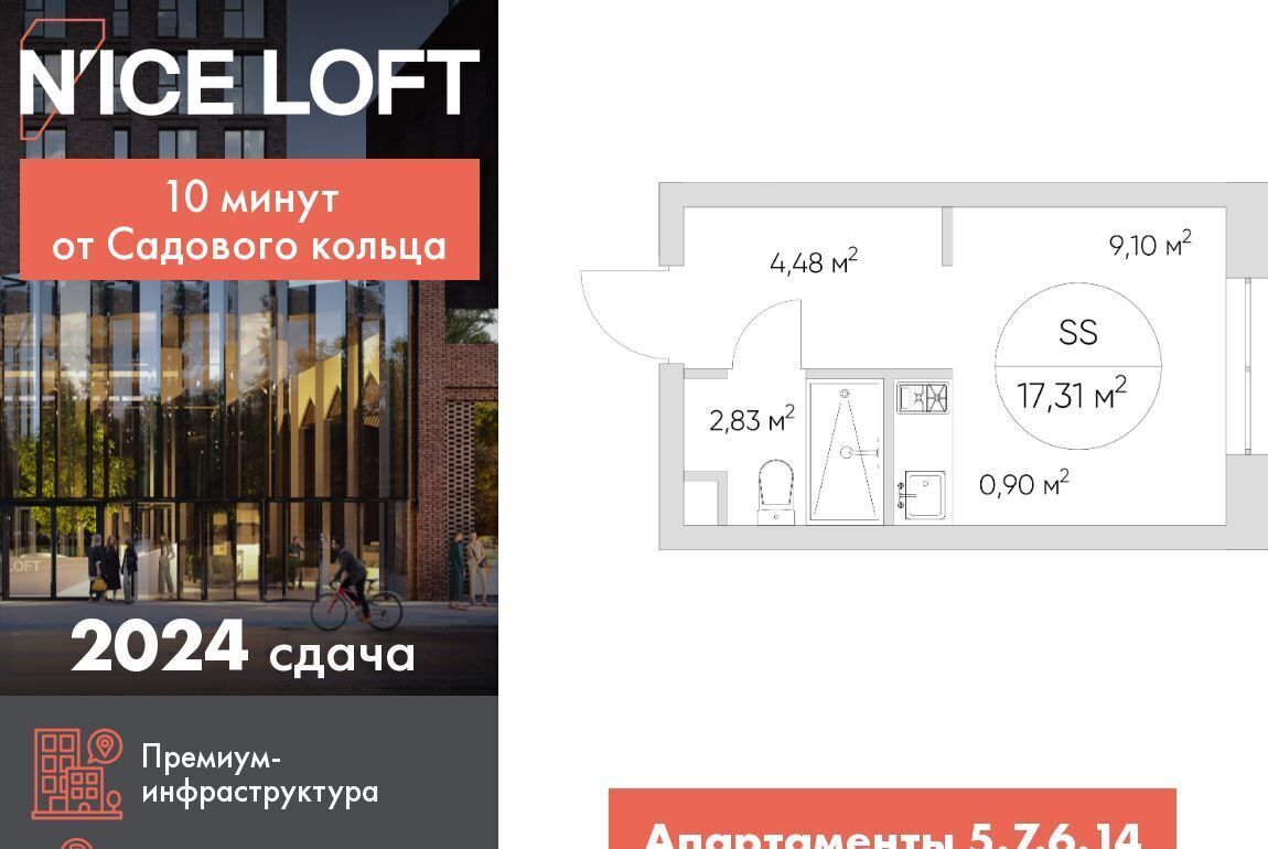 квартира г Москва метро Волгоградский проспект ЖК Н'айс Лофт фото 1
