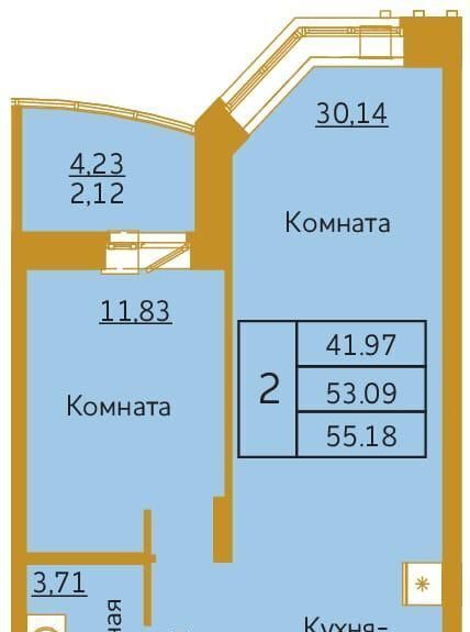 квартира г Красноярск р-н Советский ул Партизана Железняка 38а ЖК «Золотое сечение» фото 44