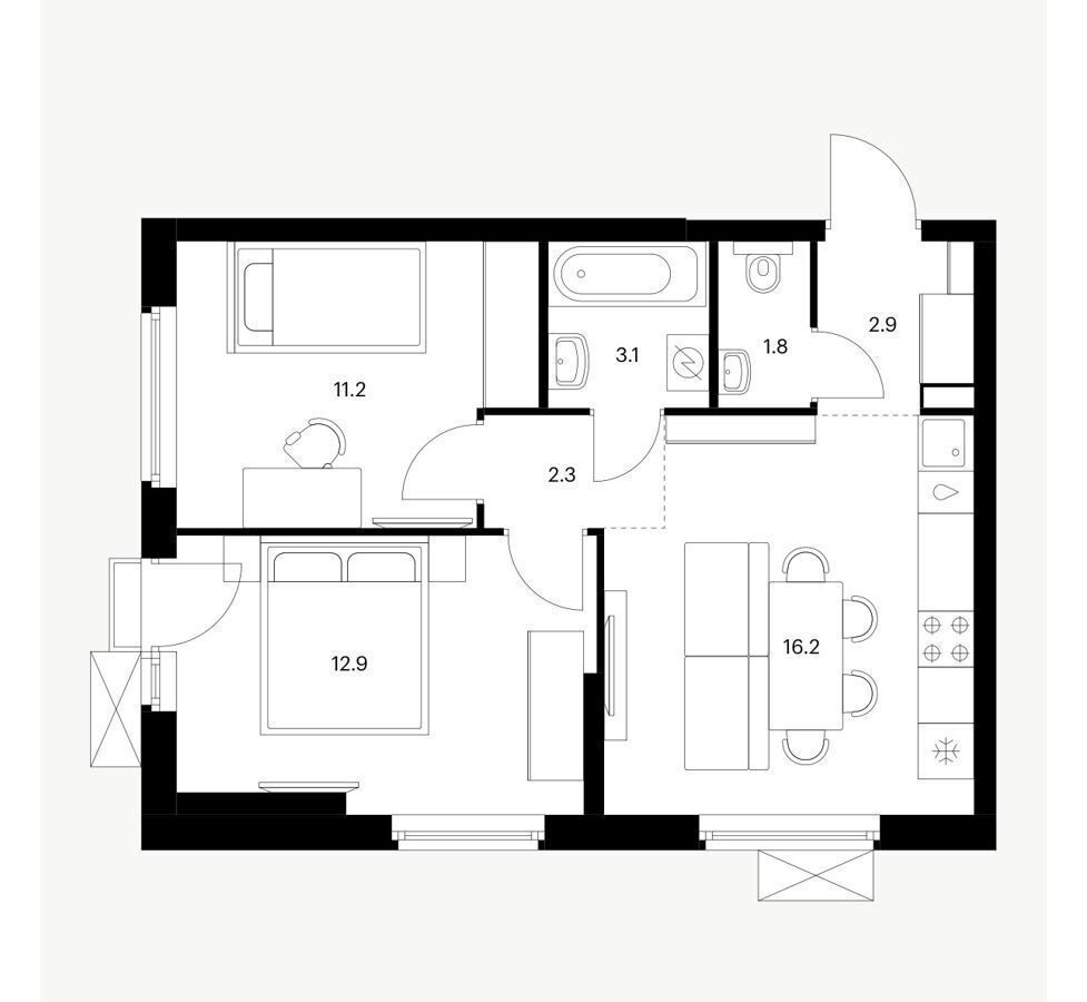 квартира г Казань р-н Советский ул Архитектора Гайнутдинова 26к/2 ЖК «Green» фото 2