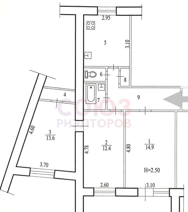 квартира г Волгоград р-н Тракторозаводский ул им. Клименко 7а фото 21