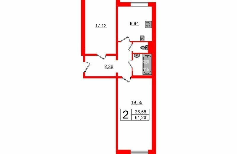 квартира г Санкт-Петербург метро Автово ул Маршала Казакова 84к/1 фото 15