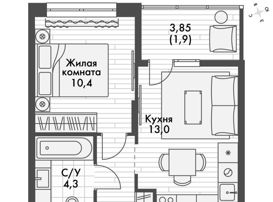 квартира р-н Зеленодольский п Октябрьский Октябрьское с/пос, Северный Вокзал фото 1