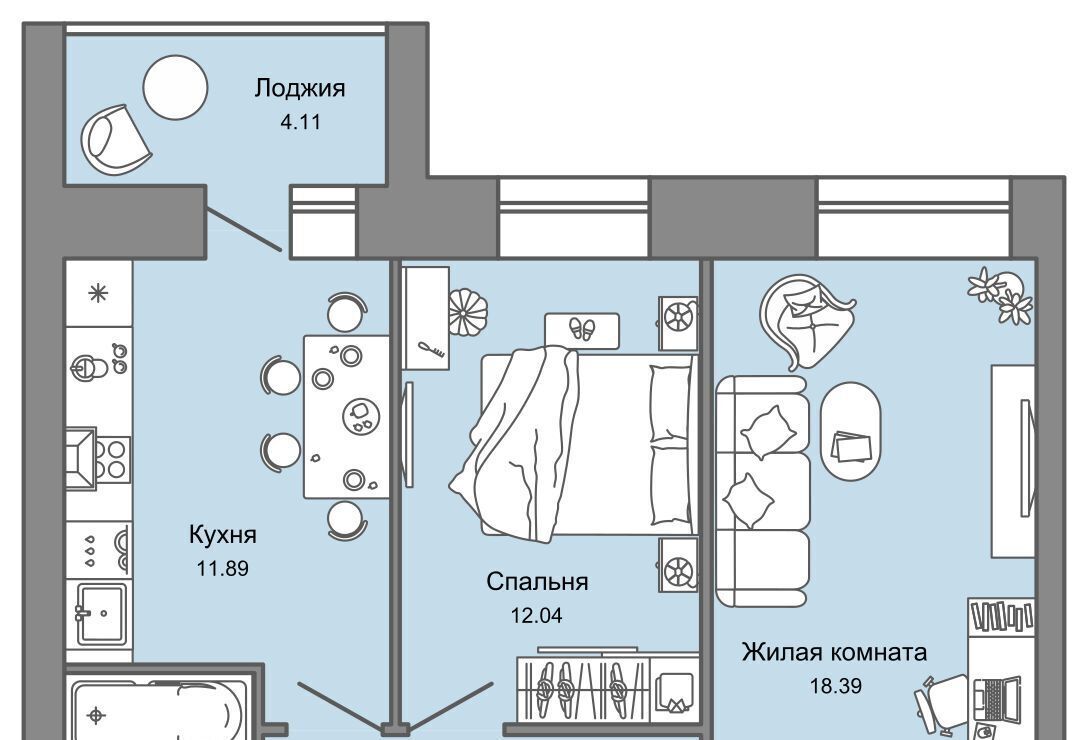 квартира г Ульяновск р-н Заволжский Новый Город ЖК Центрополис 5 Центральный кв-л фото 1