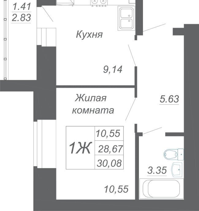 квартира р-н Зеленодольский с Осиново ЖК «Радужный-2» Козья слобода фото 1