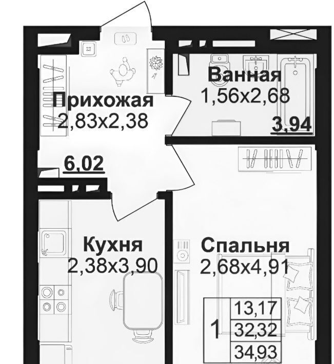 квартира г Уфа р-н Советский ул Пархоменко 156б фото 2