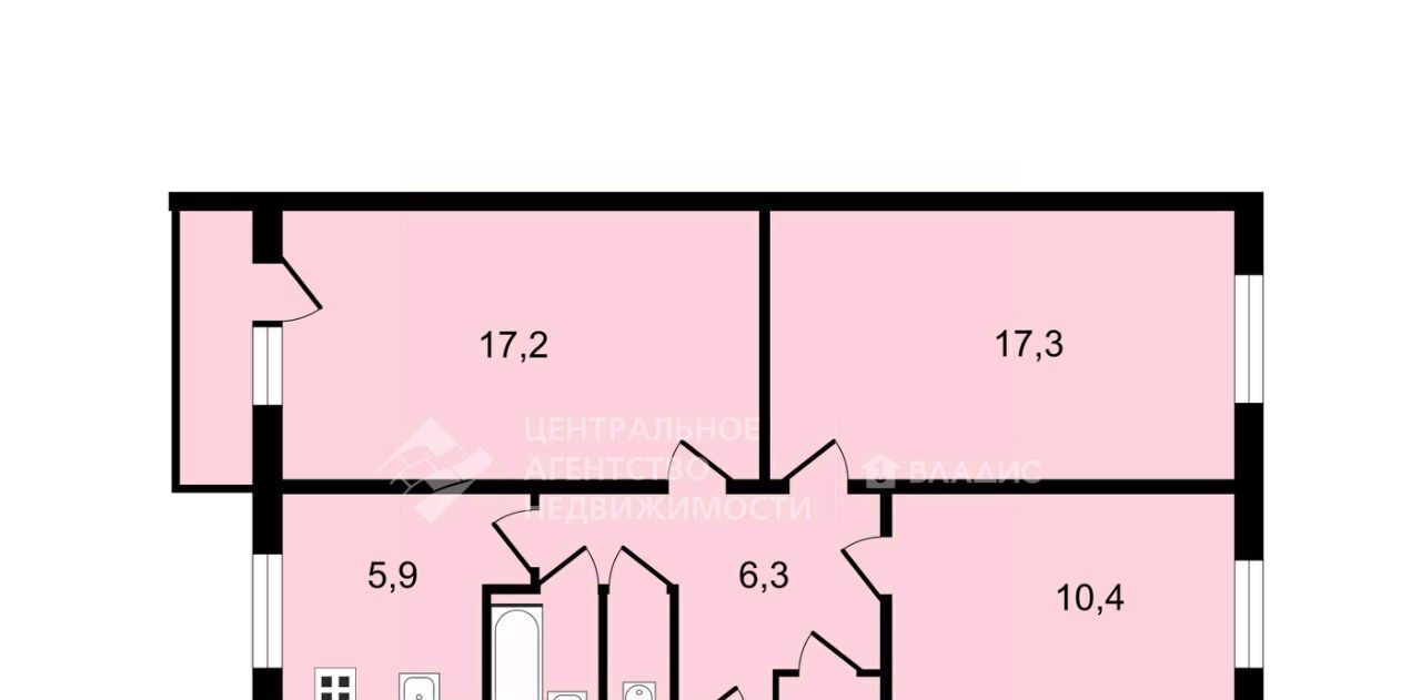 квартира г Рязань р-н Октябрьский Песочня ул Тимуровцев 3 фото 19