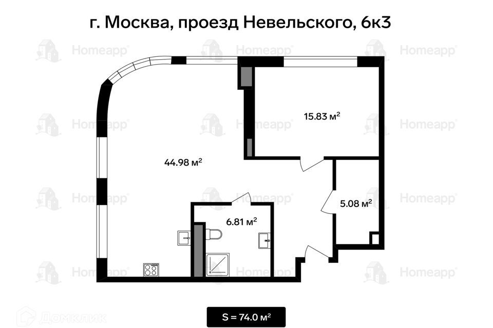 квартира г Москва пр-д Невельского 6/3 Квартал «Символ» Юго-Восточный административный округ фото 2