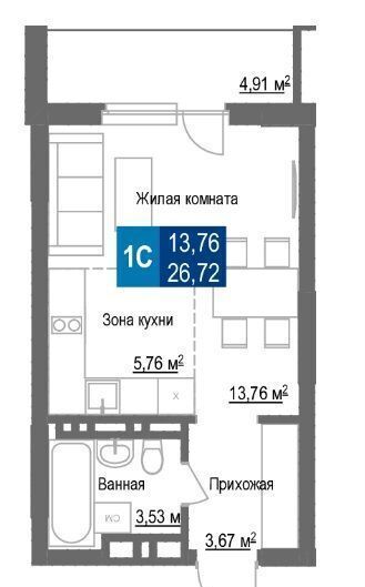 квартира г Новосибирск р-н Заельцовский Заельцовская ул Светлановская 52/3 фото 1