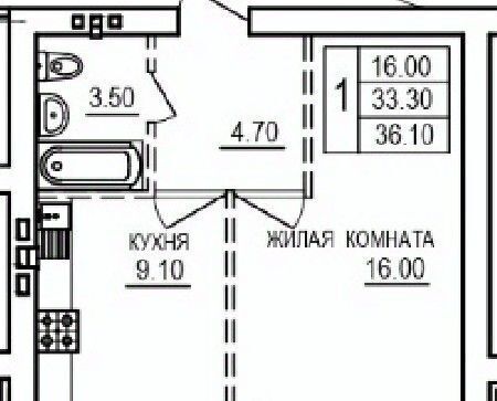 квартира г Саратов п Мирный р-н Кировский ЖК «На Благодатной» фото 1