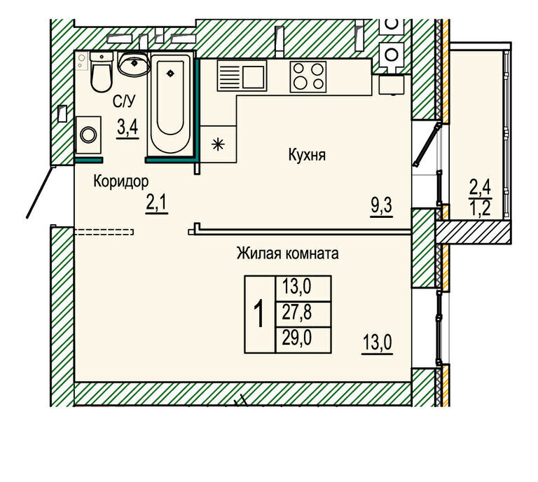 квартира г Волгоград р-н Кировский ЖК «Колизей» фото 1