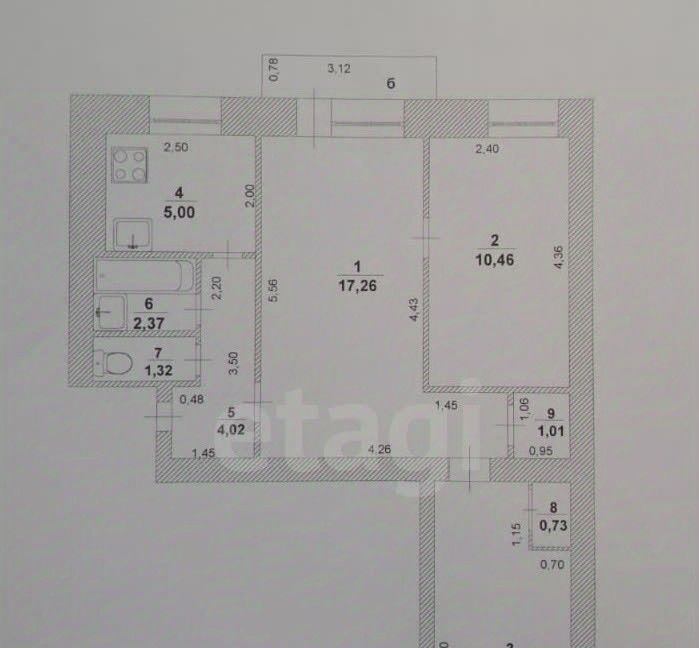 квартира г Ульяновск р-н Ленинский ул Гончарова 1/17 фото 43