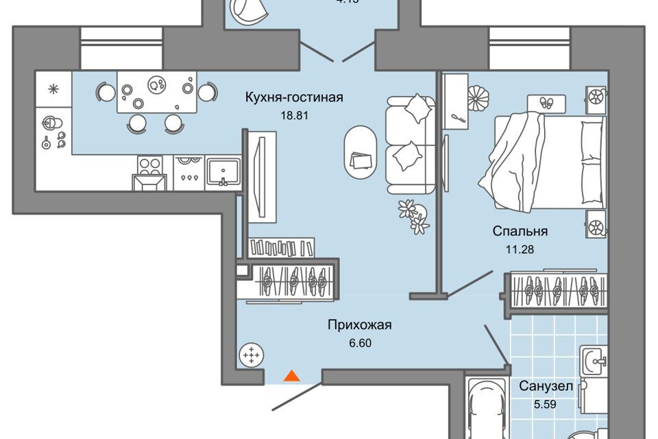 квартира г Ульяновск р-н Заволжский пр-кт Авиастроителей 26 городской округ Ульяновск фото 1